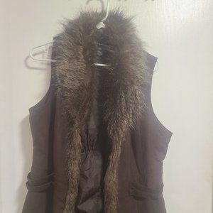 Faux Fur & Genuine Suede Vest
